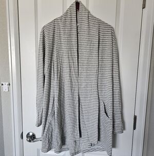 Tribal Gray And White Striped Cardigan - Excellent Condition